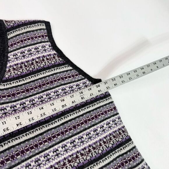 Brooks Brothers Sleeveless Sweater Vest Mens XL 100% Lambs Wool Fair Isle Purple - Picture 6 of 7